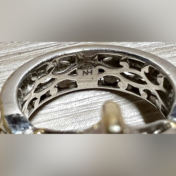 Designer Signed Gems en Vogue Palladium/Sterling Silver Rose Quartz Ring, Size 5 - Picture 6 of 9